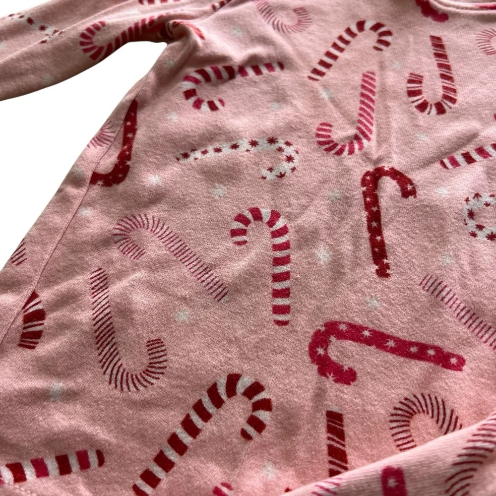Old Navy Pink Candy Cane Pajama Sets Size 18-24 months